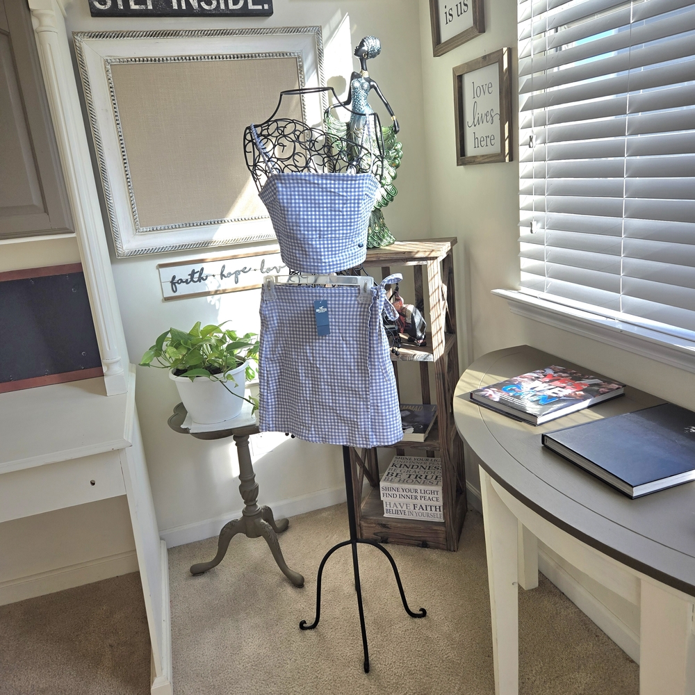 Hollister Blue And White Skirt Set
